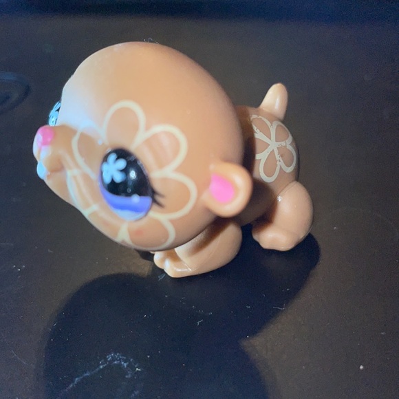 Littlest Pet Shop LPS Brown Hamster Purple Flowered-Eyed 2007, VERY RARE - Picture 5 of 7